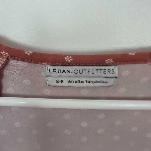 Urban Outfitters Coral White Polka Dot Tiered Girly Flowy Julia Mini Dress Sz M - Picture 5 of 9